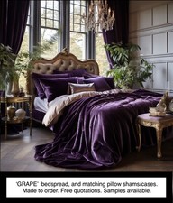 VELVET BEDSPREAD - SAMPLE. MADE TO ORDER.  RUNNER, THROW, CUSHION COVER, PILLOW.
