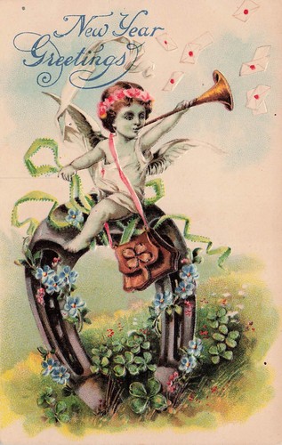Antique new year - new, green