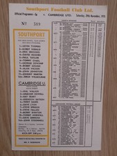 Southport v Cambridge United