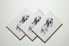 3 x Lurcher greeting cards