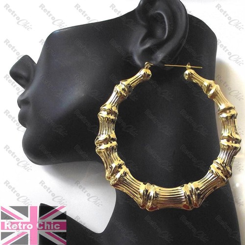 Huge 9cm big bamboo earrings - big,