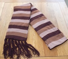 100" Long Brown Scarf Striped