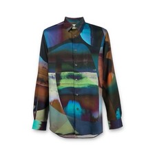 Paul Smith Abstract Print Lyocell Shirt Size L