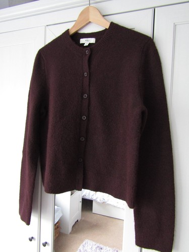 Dark plum cardigan size - m&s,