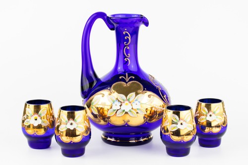 Bohemian cobalt blue pitcher - cobalt,