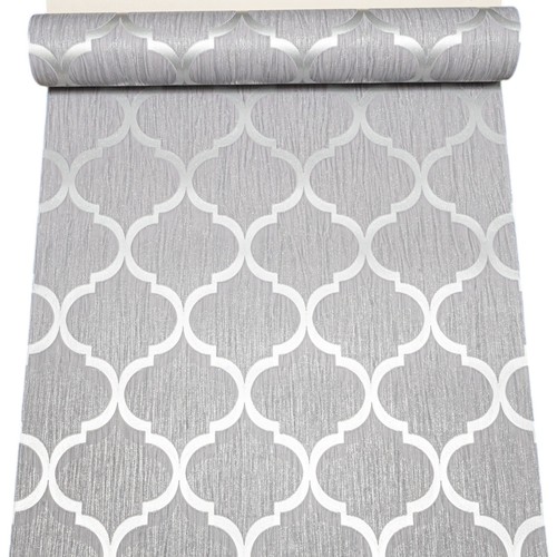Silver geometric trellis - geometric,