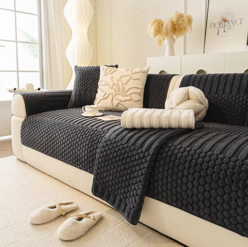 Short plush sofa cover - cover, 1-4