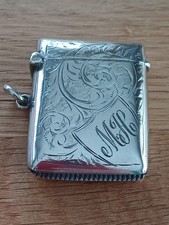 Vesta Vintage Silver Match Box Case by George Randle Circa  1900 Birmingham
