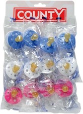 Pack of 12 County Sales Baby Soothers Dummies Pacifiers  Cheap Bulk