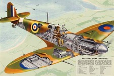 Home Wall Art Print -Vintage Wartime Poster-BRITAINS NEW SPITFIRE-A4,A3,A2,A1,A0