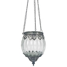 Glass Hanging Ribbed Tea Light