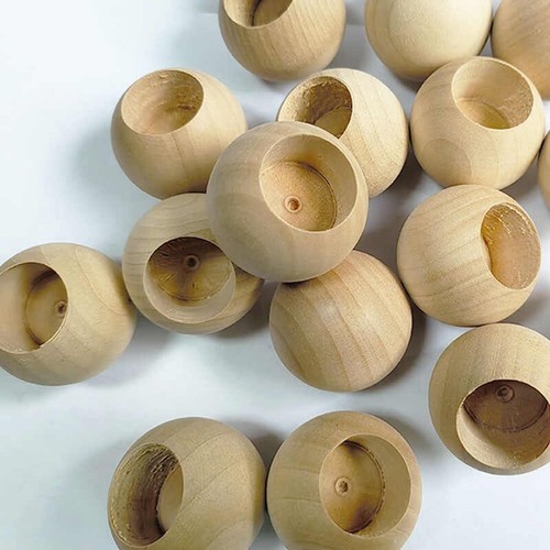 Natural wooden balls beads - wooden,