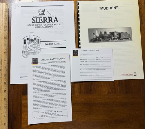 Accucraft owner manual - accucraft,