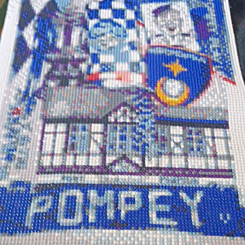 Framed finished cross stitch - cross,
