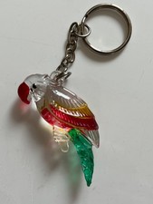 KEY RING - CLEAR PLASTIC PARROT