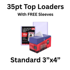 100/200/500/1000 Standard 3x4" Toploaders 35pt Trading Sports Cards FREE SLEEVES