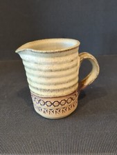 VINTAGE * BROADSTAIRS POTTERY * TWO-TONE BROWN POTTERY MILK JUG