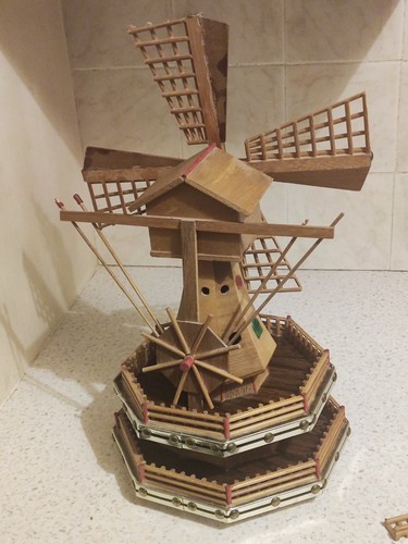 Musical wooden windmill - wooden,
