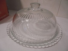 VINTAGE LUMINARC - 2 PIECE CHEESE SET - GLASS DOME AND DISH - BOXED, UNUSED