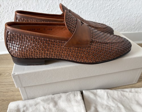 Santoni woven loafers size