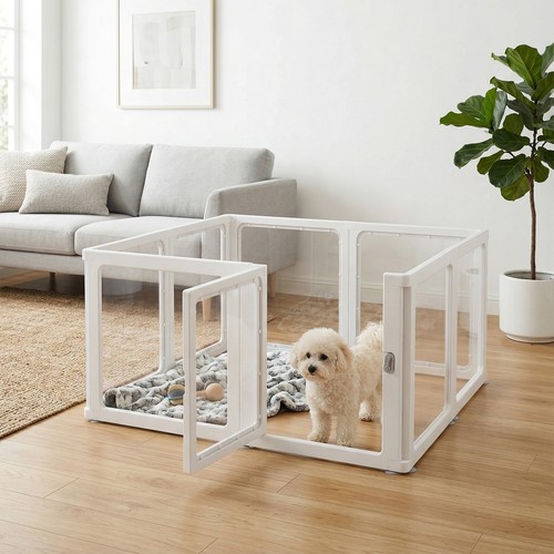 Clear acrylic dog playpen - dog, cage