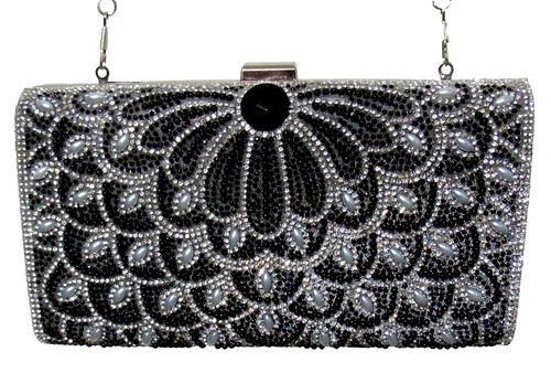 Evening bag black - bag, pearl