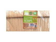 New 100 x Biodegradable Tiny Wooden Scoops Spoon for ice cream party dessert