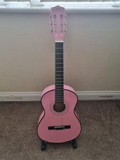 Children's Ready Ace Pink Acoustic Guitar  With Stand