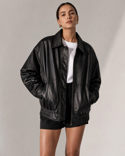 Women black sheepskin - black,