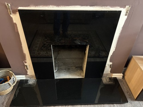 Granite back panel - back, hearth