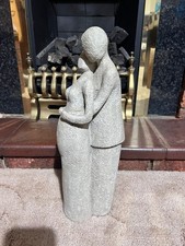 Vintage Large Soapstone/Shona Stone Embracing Couple Sculpture