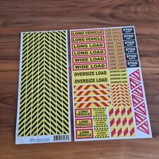 Tamiya 1:14 Black Scale Truck Safety Warning Sign Decals Kit Scania Volvo Wedico