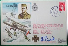 RAF Museun flown cover Major L G Hawker autographed Winston T Churchill