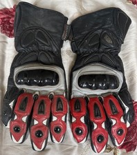 Motorcycle Gloves Schoeller Keprotec Size Large Red/Black Used