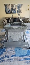 BabyHub SleepSpace Playpen/Travel Cot with Mosquito Net and Circus Tent, Grey