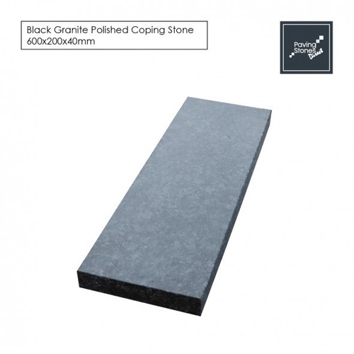 Polished black granite coping - polished,