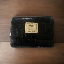  DKNY  Black Leather Zipper Women Wallet purse designer brand rare preowned 