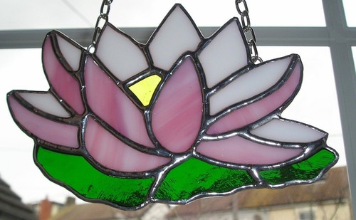 Stained glass water lily - stained,