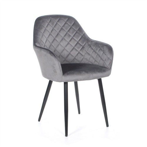 Velvet quilted dining chair - velvet,
