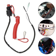 Outboard Motor Kill Switch W/ Safety Tether Lanyard Drawstring for Yamaha Motors