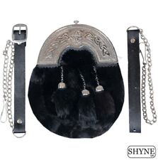 BLACK RABBIT FUR FULL DRESS