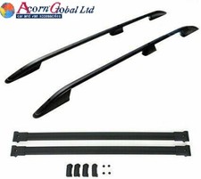 VW TRANSPORTER T5 T6 SWB Aluminium Roof Rails and Cross Bars Set 2003 UP Black