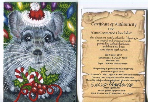 Aceo christmas chinchilla - aceo,