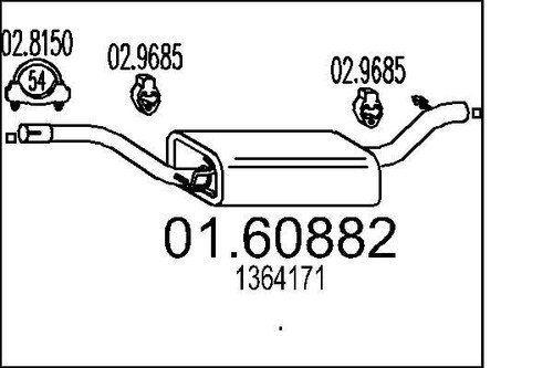 Mts 60882 muffler exhaust - mts,