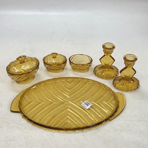 Vintage art deco amber - vintage, glass