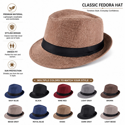 Men fedora trilby straw - trilby,