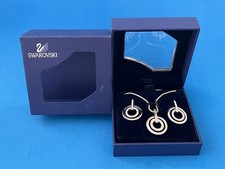 Boxed Swarovski Crystal Circle Pendant with Necklace & Earring Set