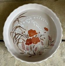 Poole Pottery England Kismet Oven To Table 9.5 Inch Flan Pie Quiche Dish Vintage