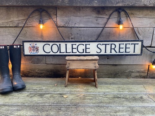 Reclaimed street road sign - street,