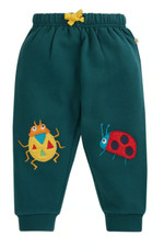 Frugi Boy's Character Applique Crawlers in Green/Fir Tree Bugs